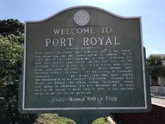 02 Welcome to Port Royal sign Once called the richest and wickedest city in the world Kingston Jamaica